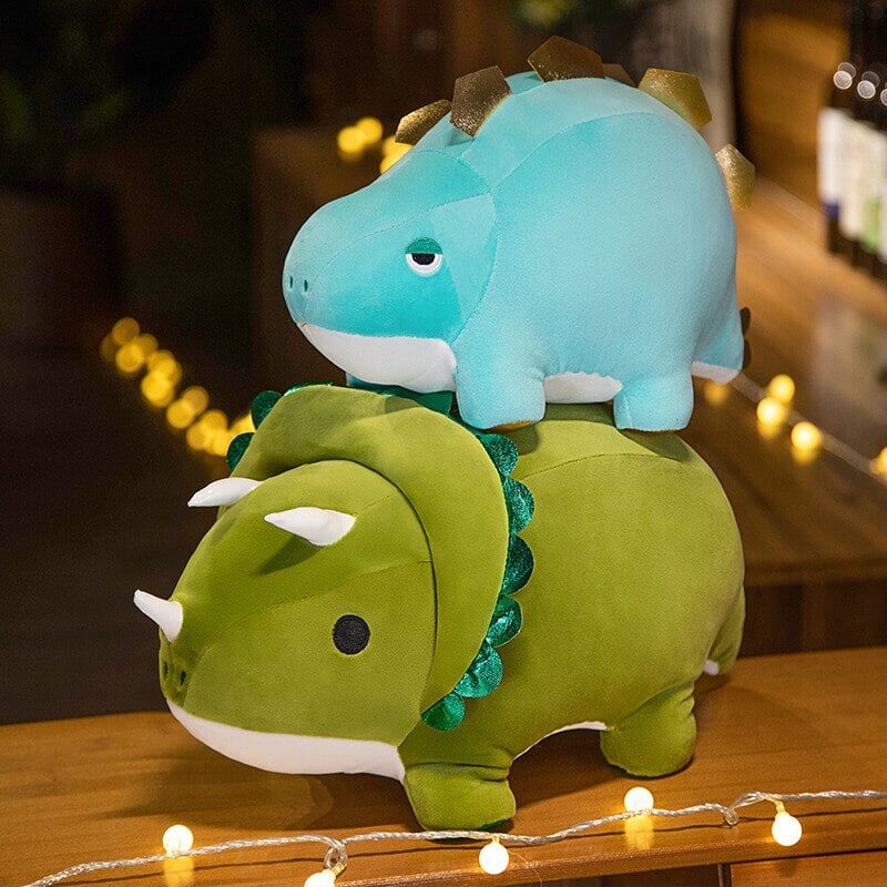 kawaiies-softtoys-plushies-kawaii-plush-Chunky Kawaii Dinosaur Triceratops Stegosaurus Plushies | NEW Soft toy 