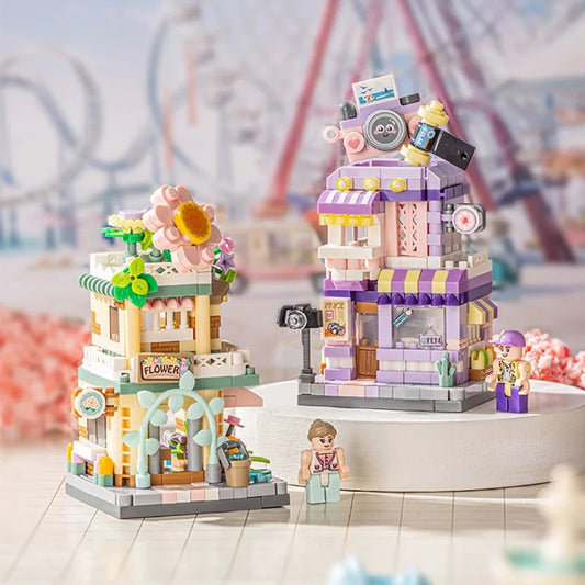 kawaiies-softtoys-plushies-kawaii-plush-City View Ice Cream Panda Cafes Flower Camera Shops Micro Building Sets Build it