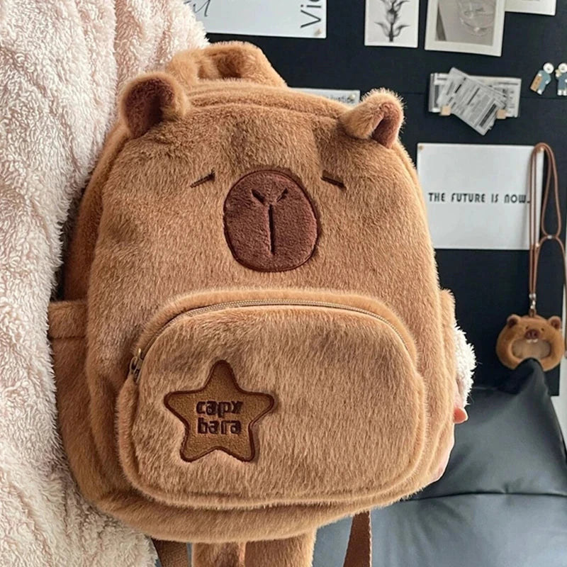 kawaiies-softtoys-plushies-kawaii-plush-Cute Capybara Plush Backpack Bags