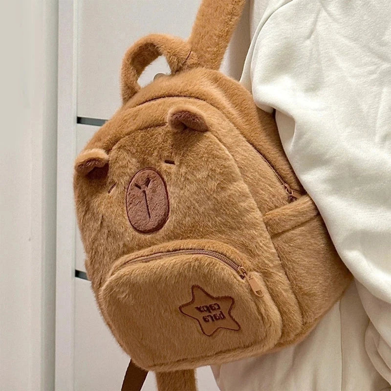 kawaiies-softtoys-plushies-kawaii-plush-Cute Capybara Plush Backpack Bags