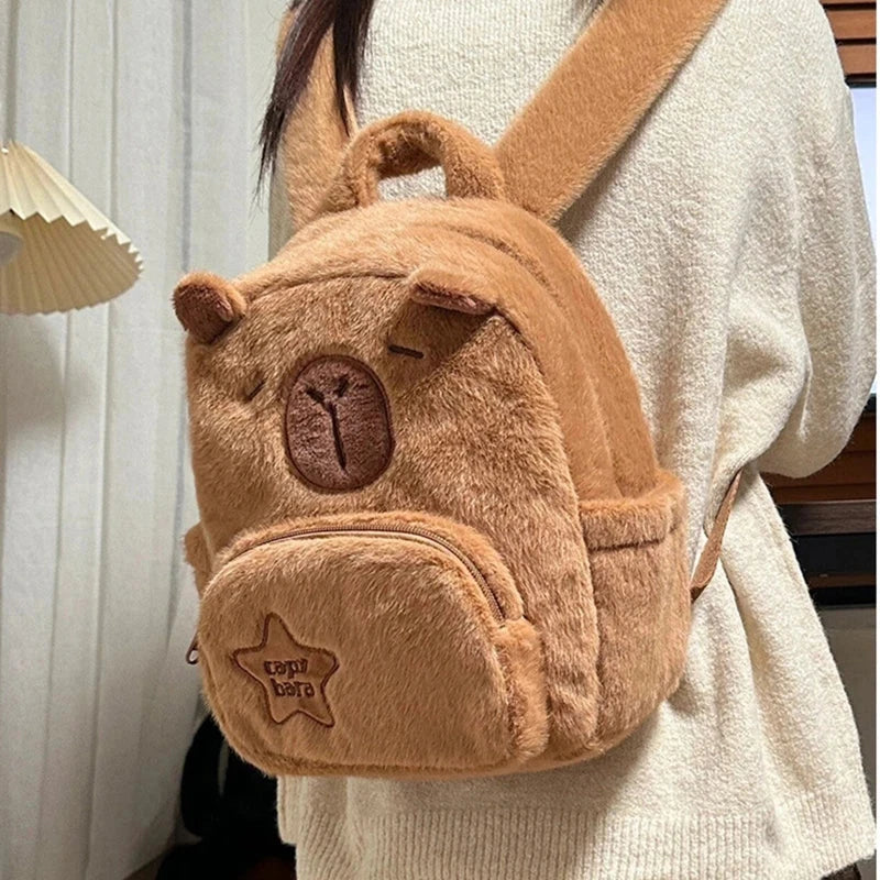 kawaiies-softtoys-plushies-kawaii-plush-Cute Capybara Plush Backpack Bags