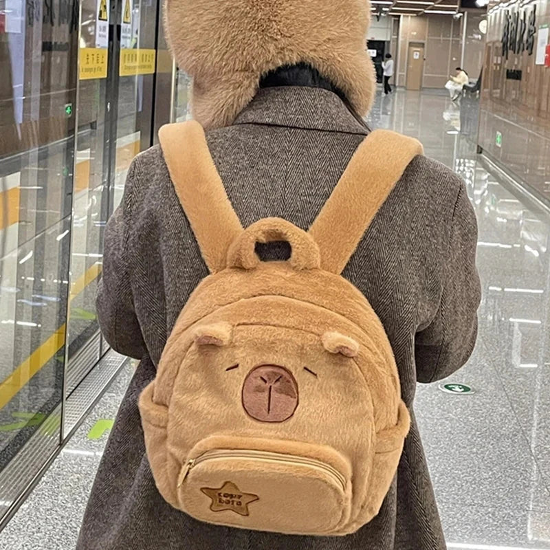 kawaiies-softtoys-plushies-kawaii-plush-Cute Capybara Plush Backpack Bags