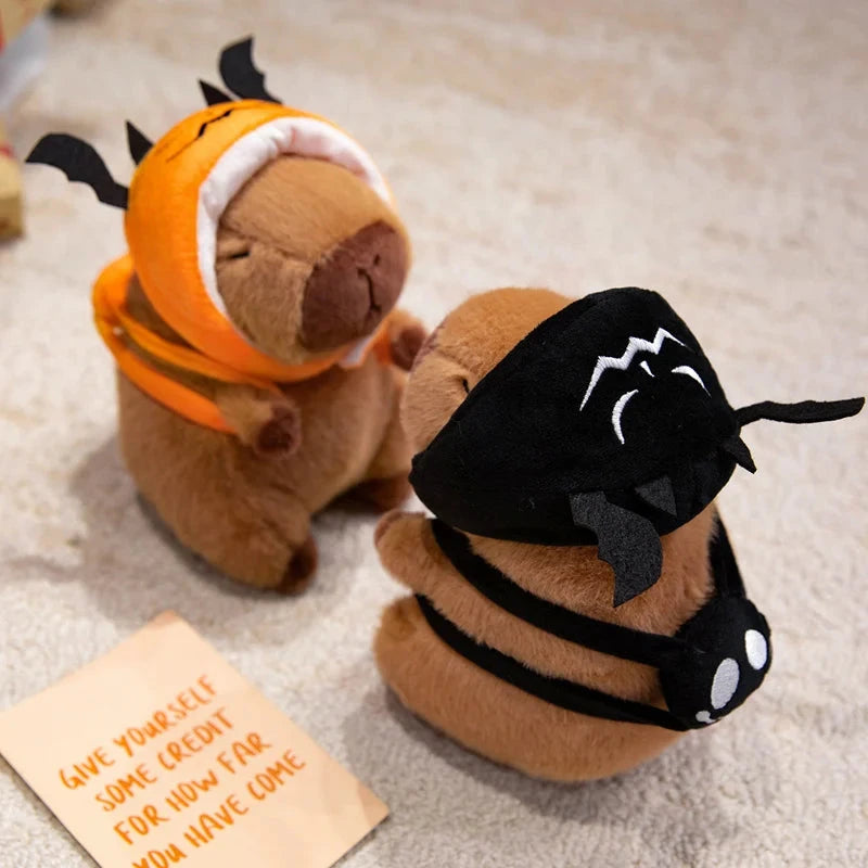 kawaiies-softtoys-plushies-kawaii-plush-Cute Halloween Pumpkin Hat Bat Capybara Plush Soft toy