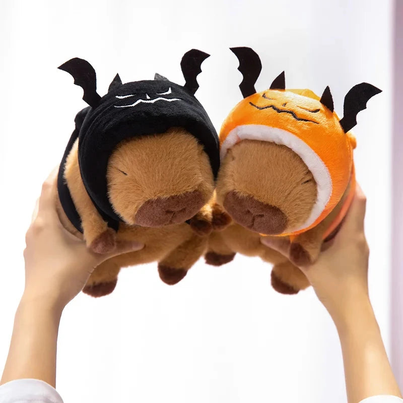 kawaiies-softtoys-plushies-kawaii-plush-Cute Halloween Pumpkin Hat Bat Capybara Plush Soft toy