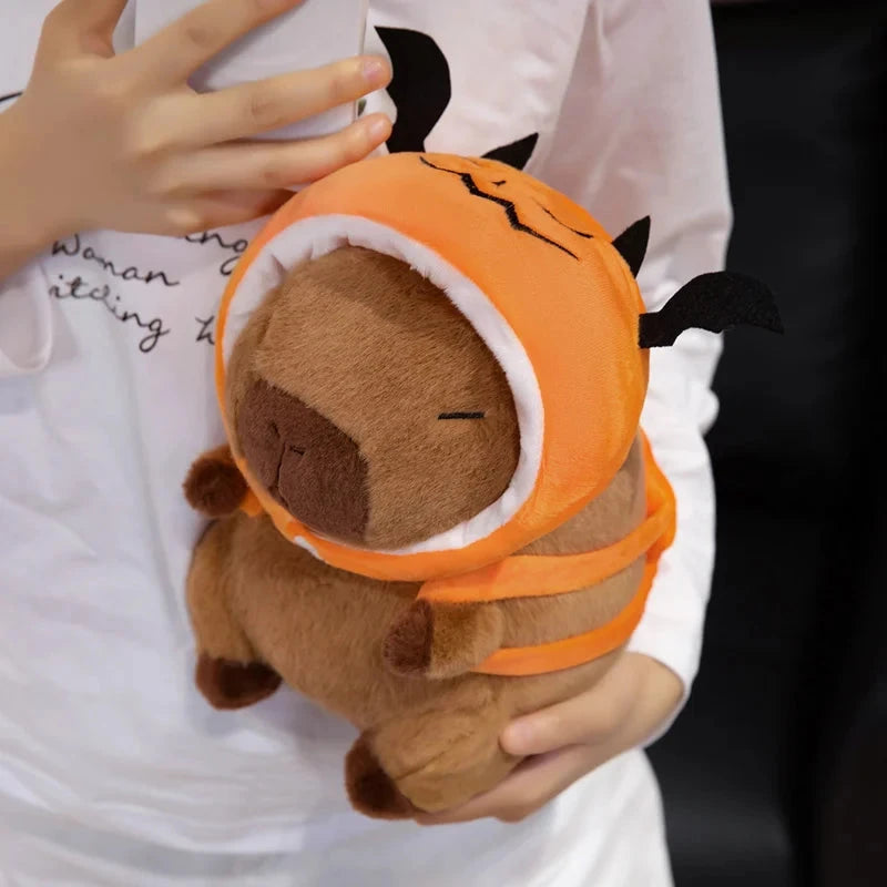 kawaiies-softtoys-plushies-kawaii-plush-Cute Halloween Pumpkin Hat Bat Capybara Plush Soft toy