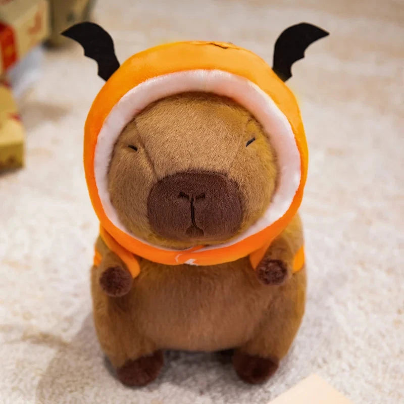 kawaiies-softtoys-plushies-kawaii-plush-Cute Halloween Pumpkin Hat Bat Capybara Plush Soft toy