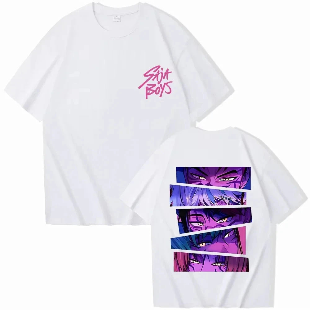 kawaiies-softtoys-plushies-kawaii-plush-Demon Hunters Saja Boys Manga Split Unisex Tee Apparel White XS