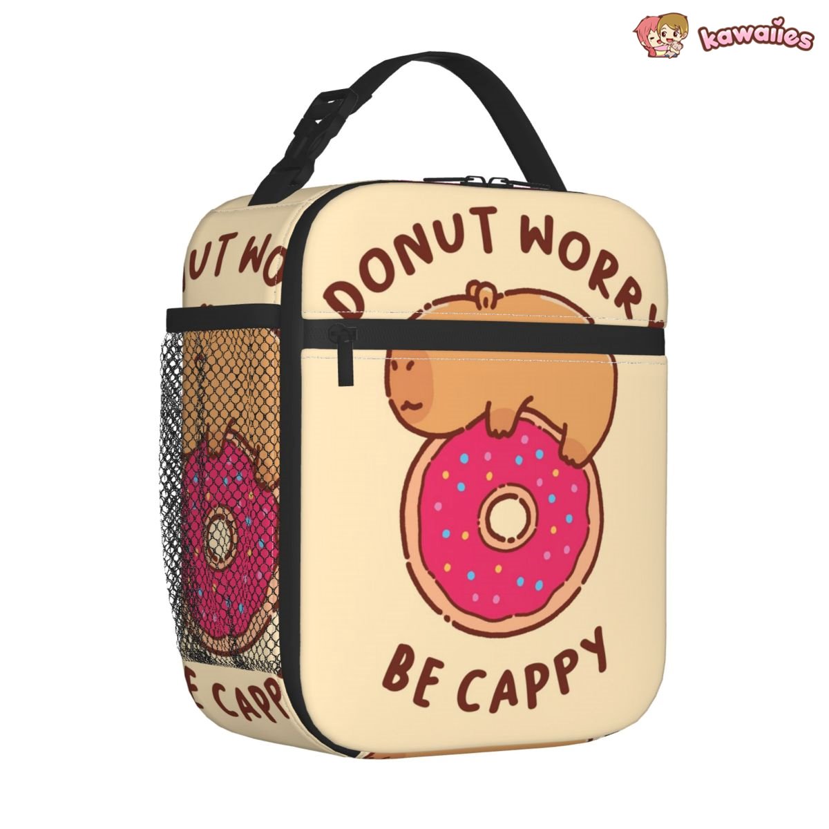 kawaiies-softtoys-plushies-kawaii-plush-'Donut Worry Be Cappy' Capybara Lunch Bags Bag