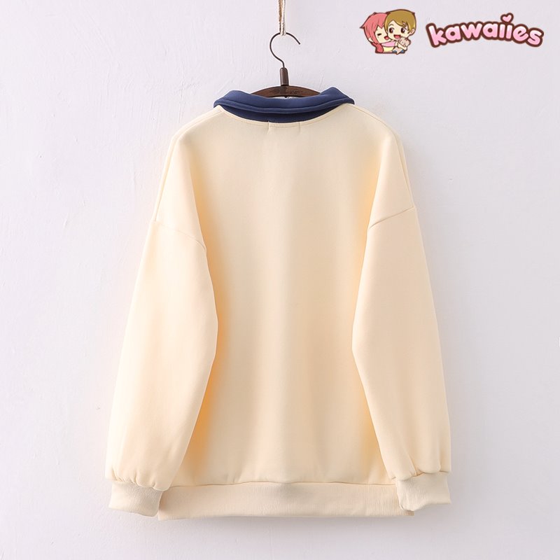 kawaiies-softtoys-plushies-kawaii-plush-Farewell Bunny Polo Sweatshirt Sweatshirt
