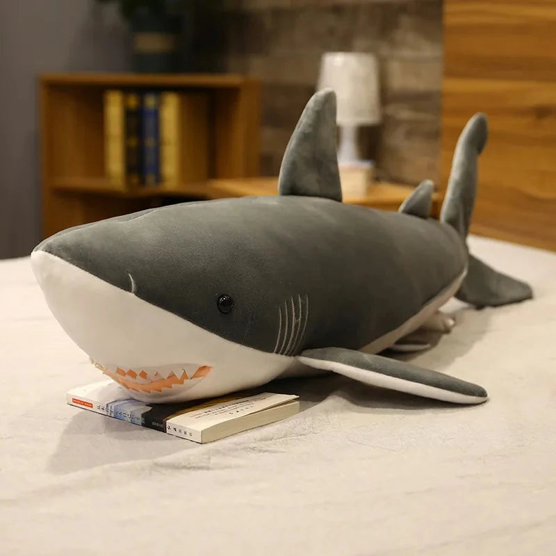kawaiies-softtoys-plushies-kawaii-plush-Finley the Great White Shark Plush Soft toy Gray 23in / 60cm