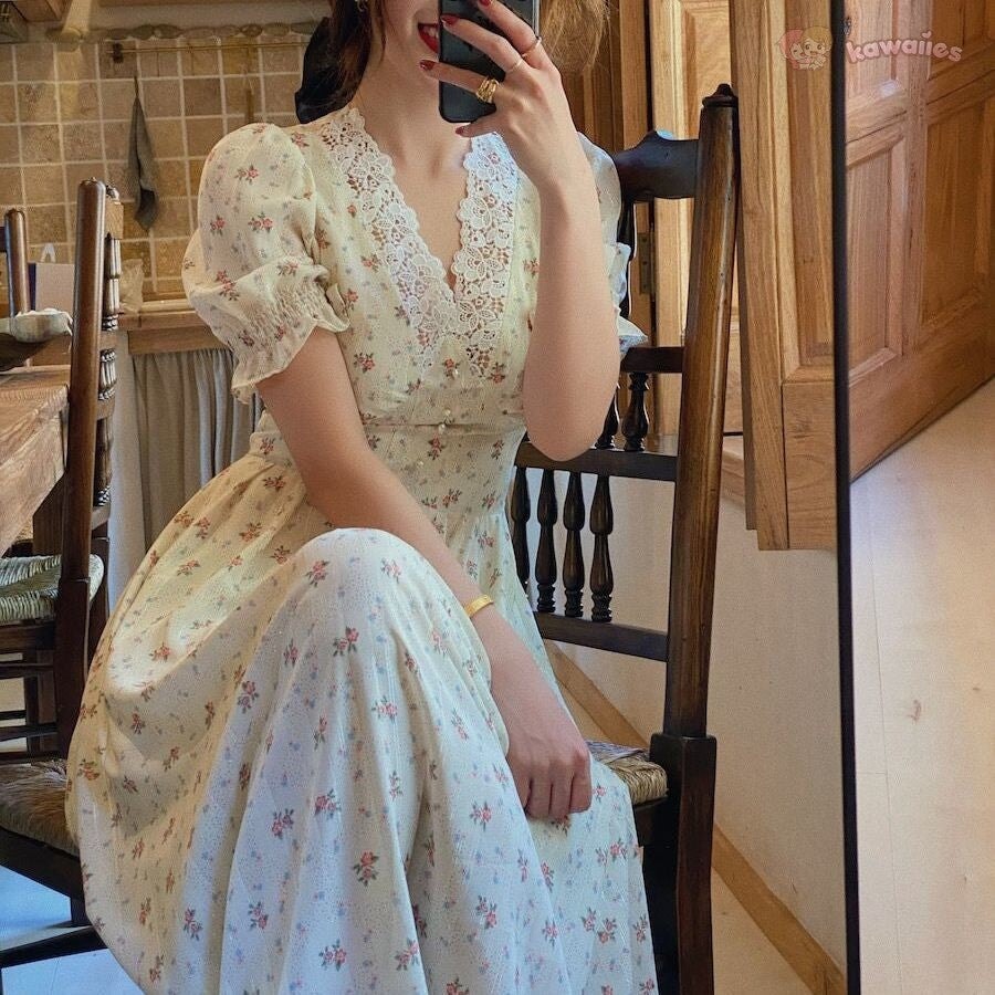 kawaiies-softtoys-plushies-kawaii-plush-Floral Vintage Lace Cottage Dress Apparel