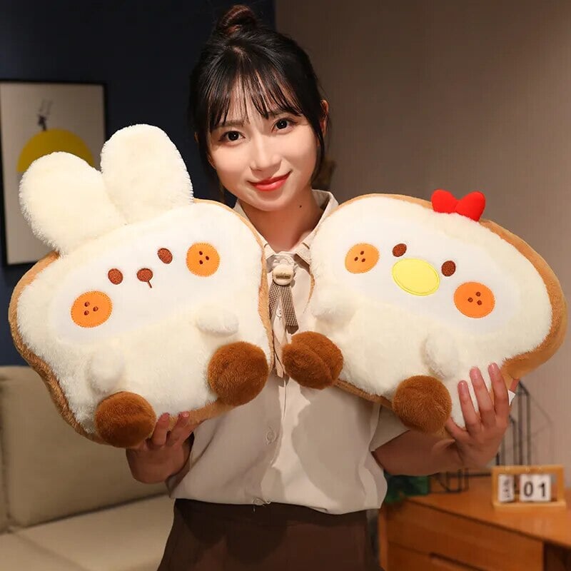 kawaiies-softtoys-plushies-kawaii-plush-Fluffy Bunny Dog Chicken Toastie Bread Plushie Soft toy