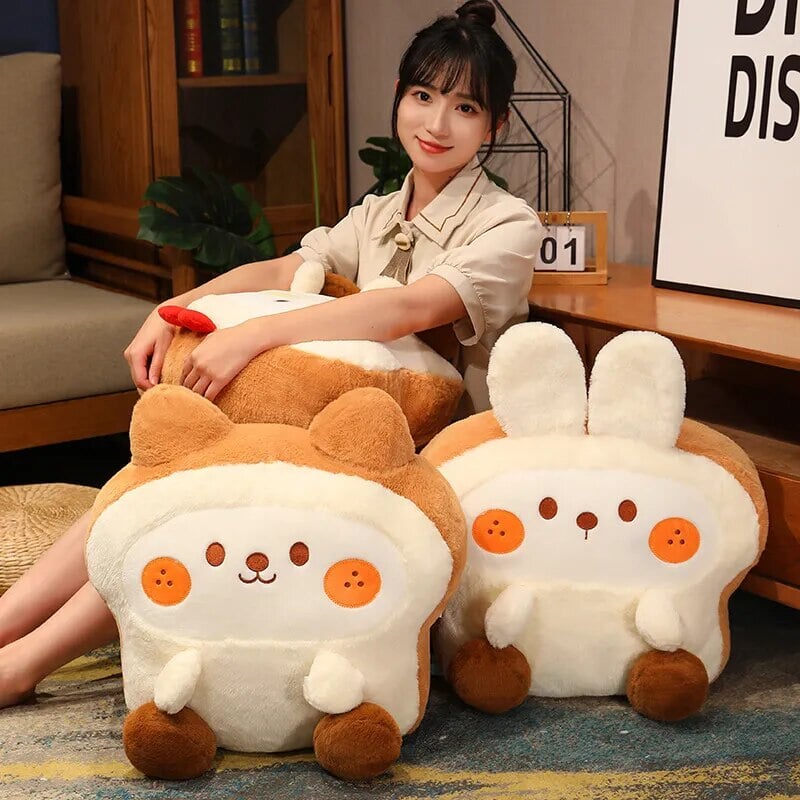 kawaiies-softtoys-plushies-kawaii-plush-Fluffy Bunny Dog Chicken Toastie Bread Plushie Soft toy