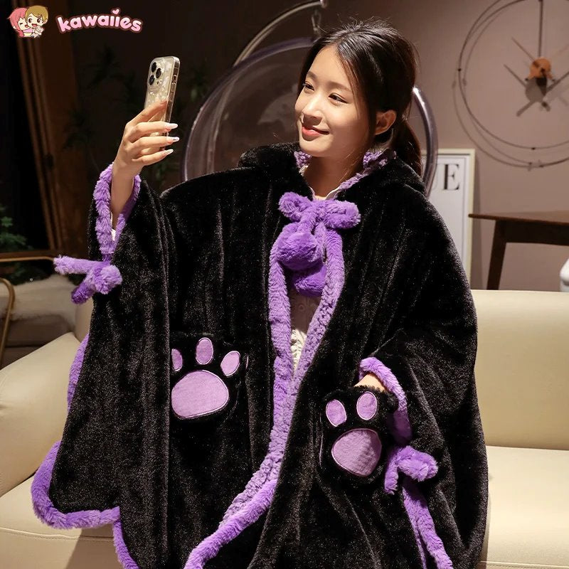 kawaiies-softtoys-plushies-kawaii-plush-Fluffy Capybara Cloak Hooded Blanket Cape Apparel