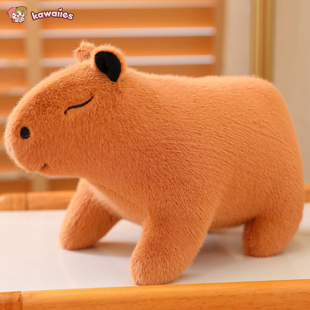 kawaiies-softtoys-plushies-kawaii-plush-Fluffy Cute Capybara Plushie Soft toy Light Brown 20cm 