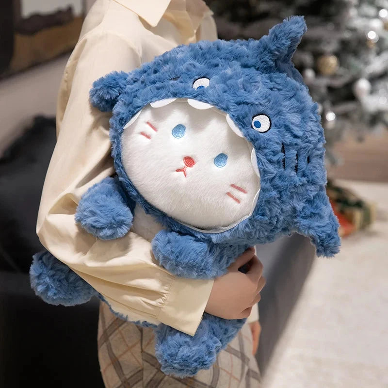 kawaiies-softtoys-plushies-kawaii-plush-Fluffy Dog & Cat in Shark Outfit Plushie Soft toy