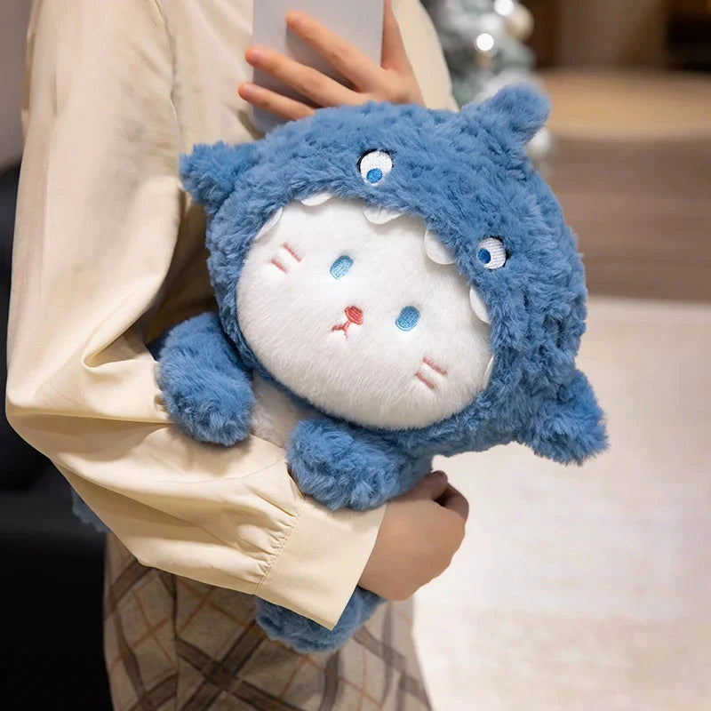 kawaiies-softtoys-plushies-kawaii-plush-Fluffy Dog & Cat in Shark Outfit Plushie Soft toy
