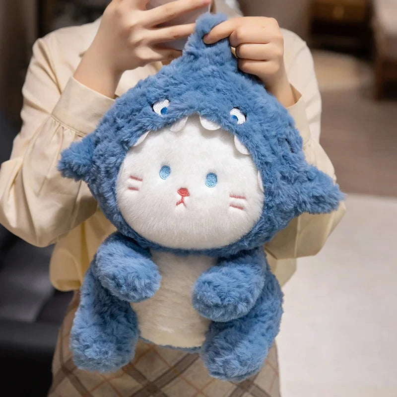 kawaiies-softtoys-plushies-kawaii-plush-Fluffy Dog & Cat in Shark Outfit Plushie Soft toy