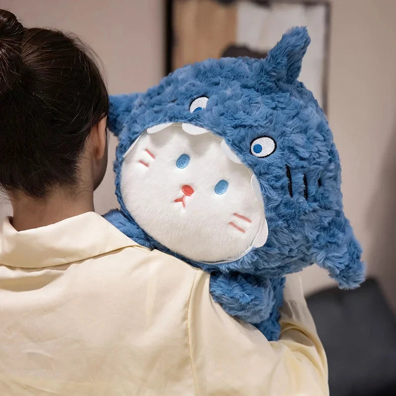 kawaiies-softtoys-plushies-kawaii-plush-Fluffy Dog & Cat in Shark Outfit Plushie Soft toy