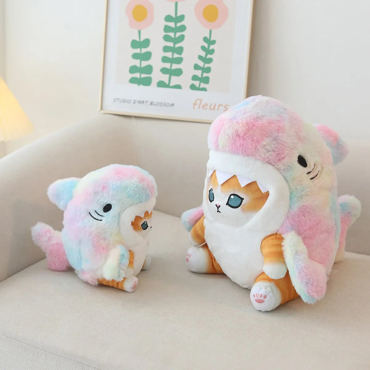 kawaiies-softtoys-plushies-kawaii-plush-Fluffy Kawaii Ginger Gray Shark Cat Plushies Soft toy