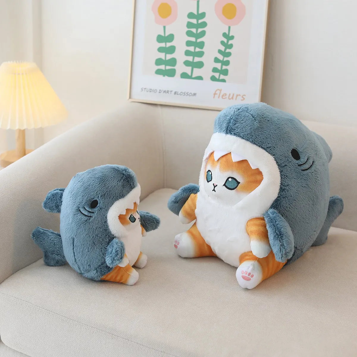 kawaiies-softtoys-plushies-kawaii-plush-Fluffy Kawaii Ginger Gray Shark Cat Plushies Soft toy