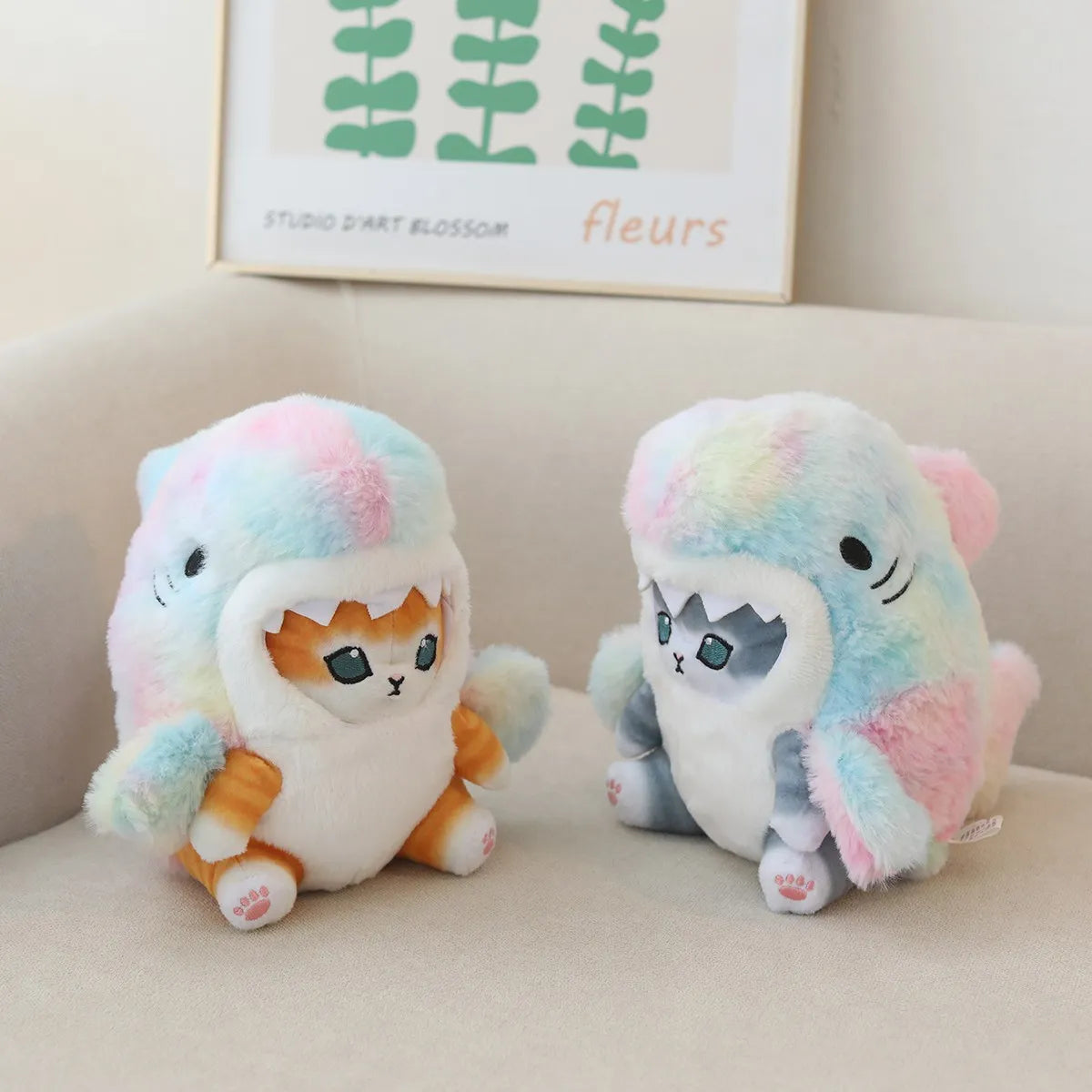 kawaiies-softtoys-plushies-kawaii-plush-Fluffy Kawaii Ginger Gray Shark Cat Plushies Soft toy