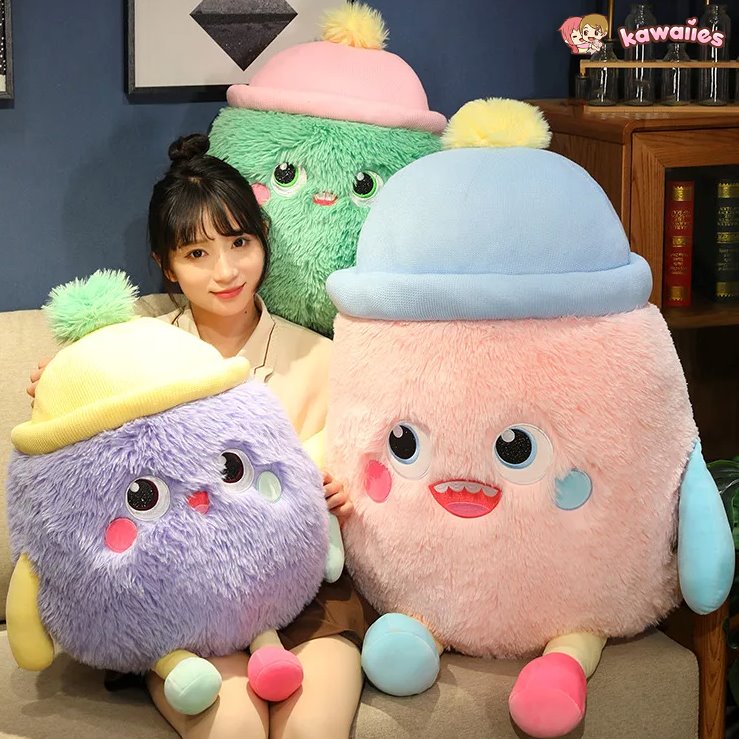 kawaiies-softtoys-plushies-kawaii-plush-Fluffy Monster Milk Bottles Plushie Soft toy
