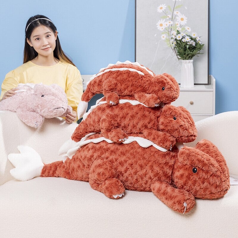 kawaiies-softtoys-plushies-kawaii-plush-Fuzzy Cute Pink Red Lizard Plushies Soft toy