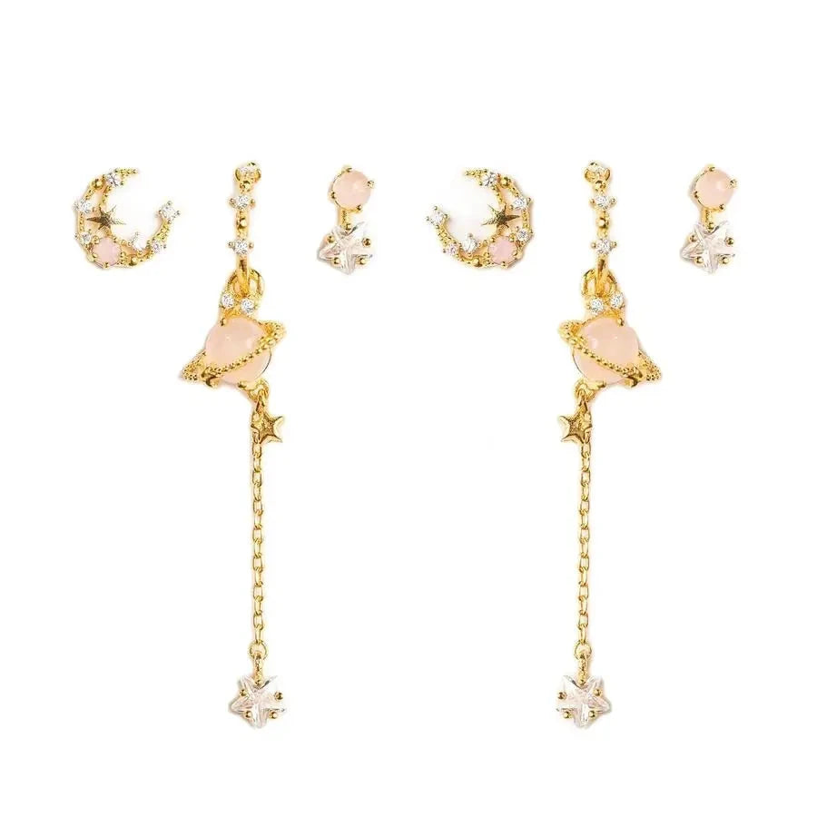 kawaiies-softtoys-plushies-kawaii-plush-Galaxy Bloom 18k Gold-plating Earrings (6pc Set) Jewelry