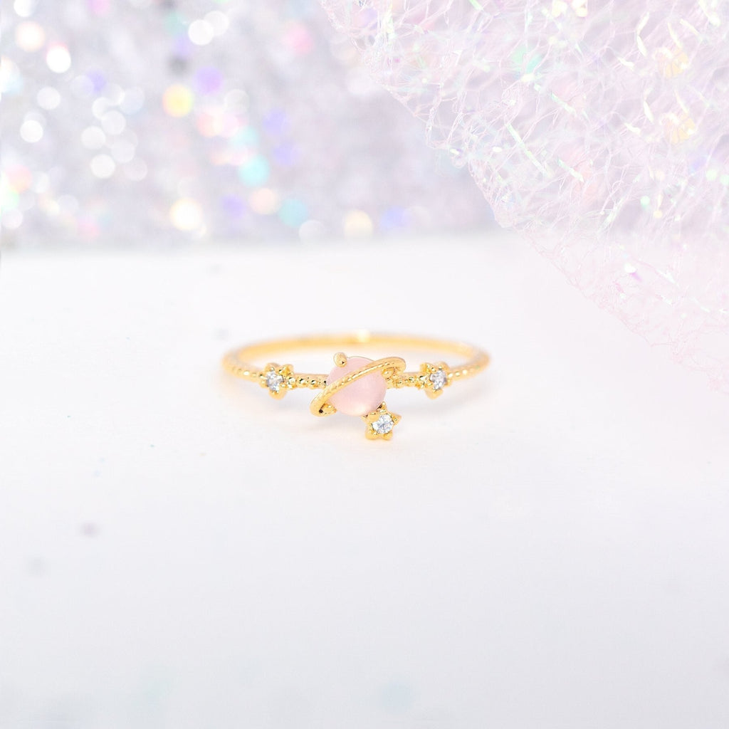 kawaiies-softtoys-plushies-kawaii-plush-Galaxy Pink Planet Gold-plated Ring Ring 