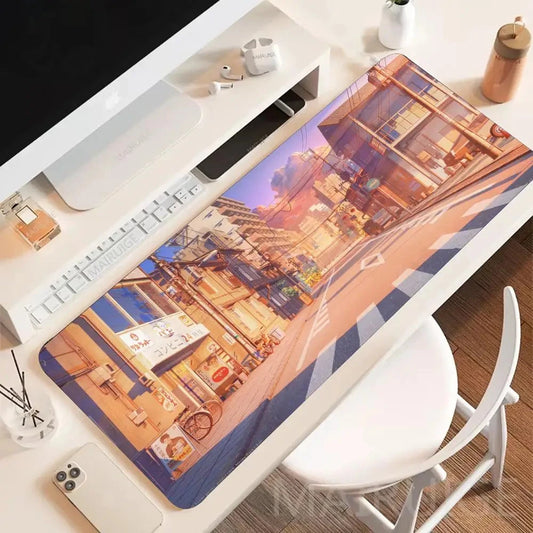 kawaiies-softtoys-plushies-kawaii-plush-Glowing Japanese Street Architecture Mouse Pad Mouse Pads