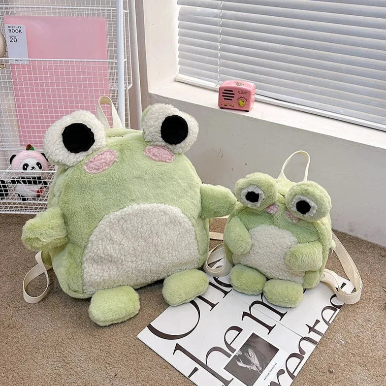 kawaiies-softtoys-plushies-kawaii-plush-Green Froggy Plush Backpack Bags