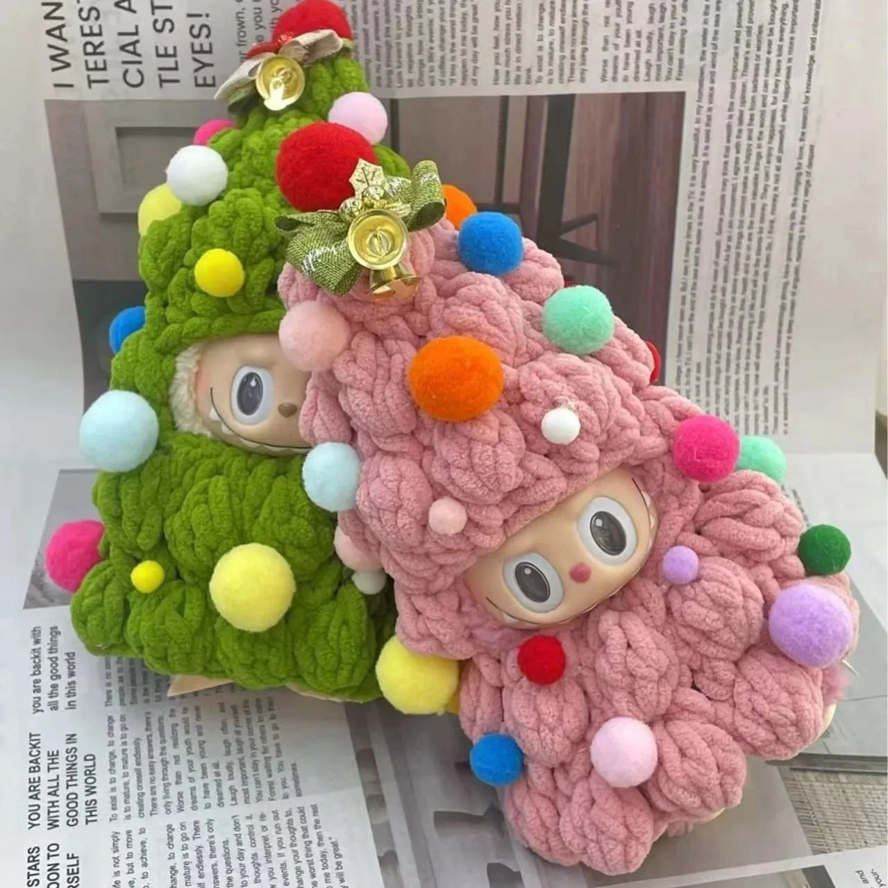 kawaiies-softtoys-plushies-kawaii-plush-Handmade Crochet Christmas Tree Labubu Outfit Accessories
