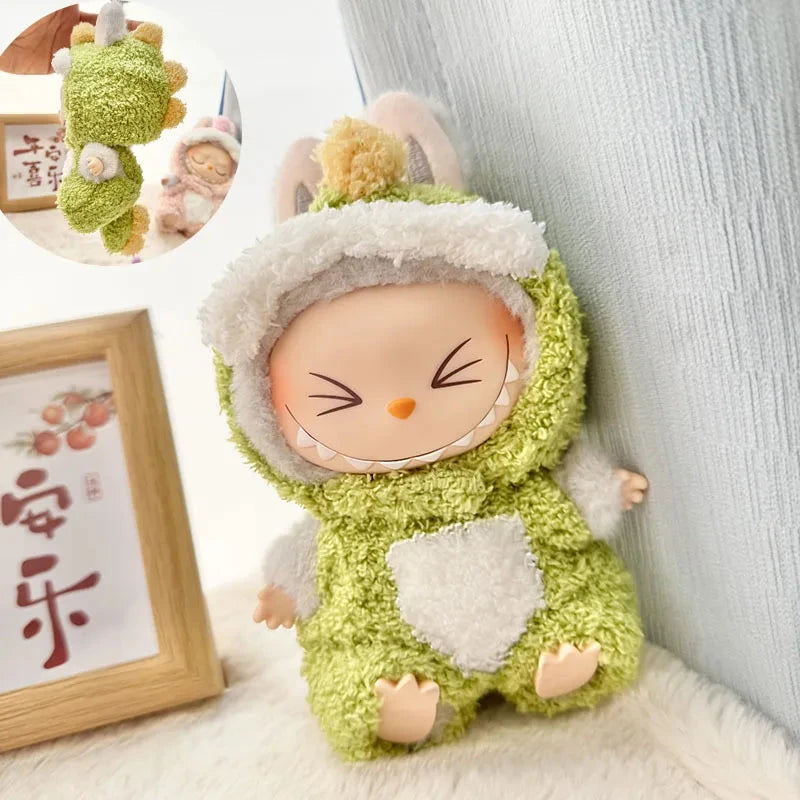kawaiies-softtoys-plushies-kawaii-plush-Handmade Fluffy Animals Labubu Doll Outfit Collection Accessories Green Dino