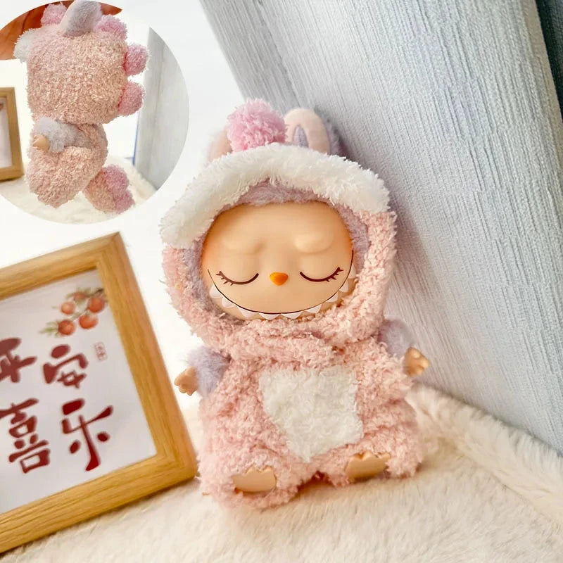 kawaiies-softtoys-plushies-kawaii-plush-Handmade Fluffy Animals Labubu Doll Outfit Collection Accessories Pink Dino