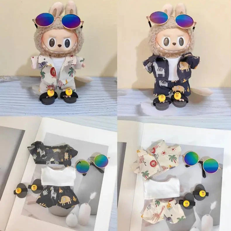 kawaiies-softtoys-plushies-kawaii-plush-. Handmade Hawaii Beach Labubu Outfit Accessories