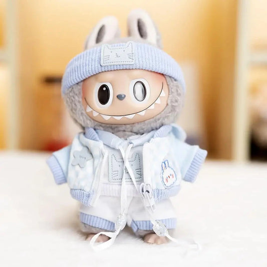 kawaiies-softtoys-plushies-kawaii-plush-Handmade Labubu Baby Blue Cosy Outfit with Accessories Accessories