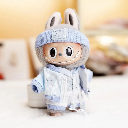 kawaiies-softtoys-plushies-kawaii-plush-Handmade Labubu Baby Blue Cosy Outfit with Accessories Accessories