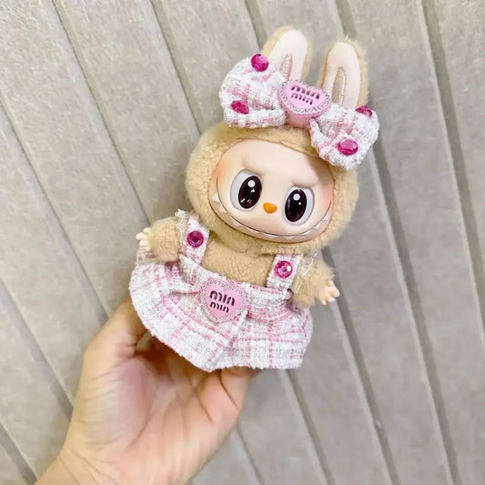 kawaiies-softtoys-plushies-kawaii-plush-Handmade Labubu Heart Dress Outfit with Accessories Accessories