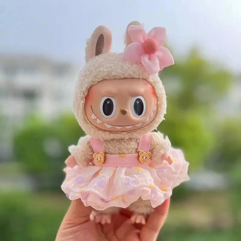 kawaiies-softtoys-plushies-kawaii-plush-Handmade Labubu Sakura Bear Dress Outfit Accessories Pink