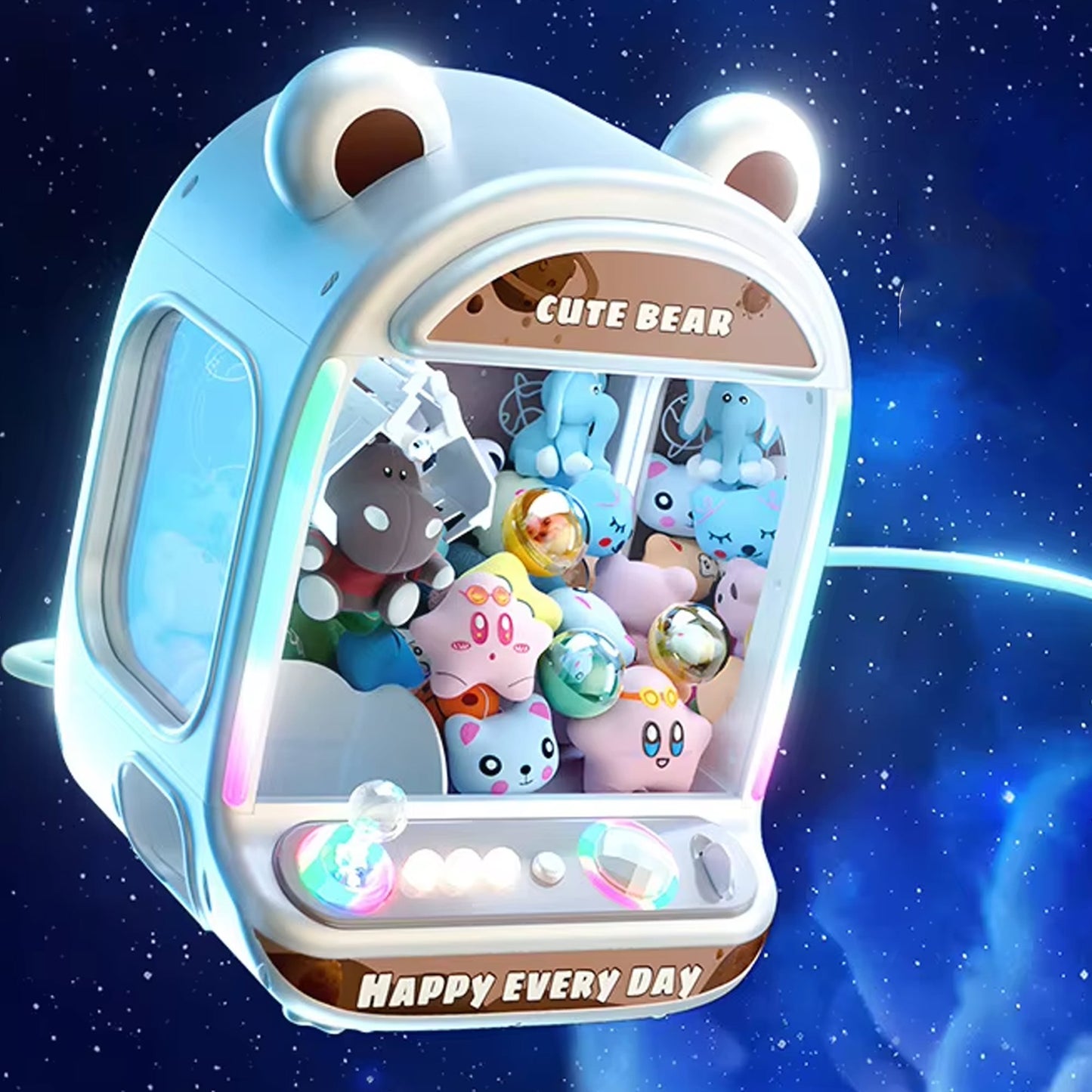 kawaiies-softtoys-plushies-kawaii-plush-Happy Pink Brown Bear Advanced Mini Claw Machine Toy Toys