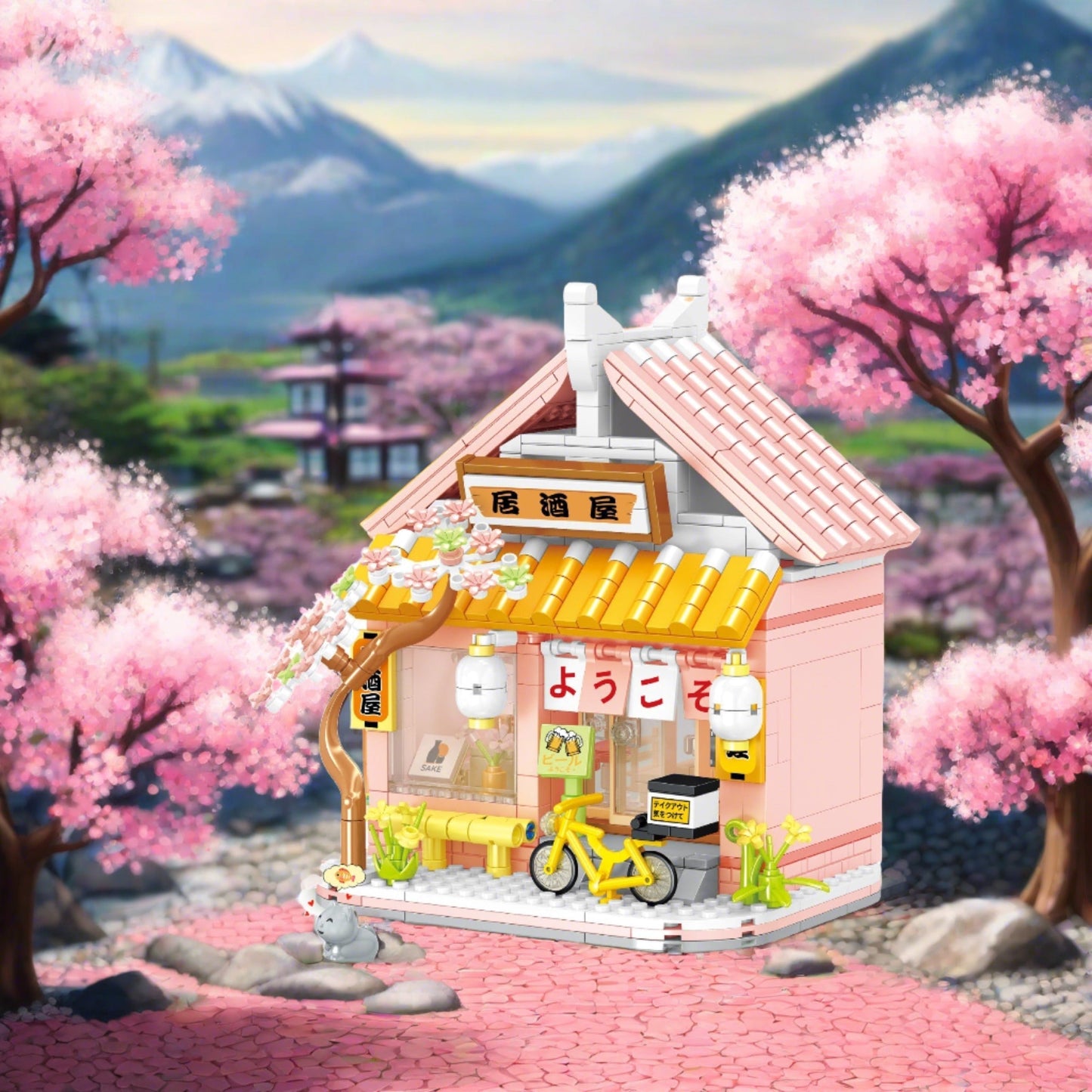 kawaiies-softtoys-plushies-kawaii-plush-Izakaya and Chashitsu Sakura Micro Building Blocks Build it