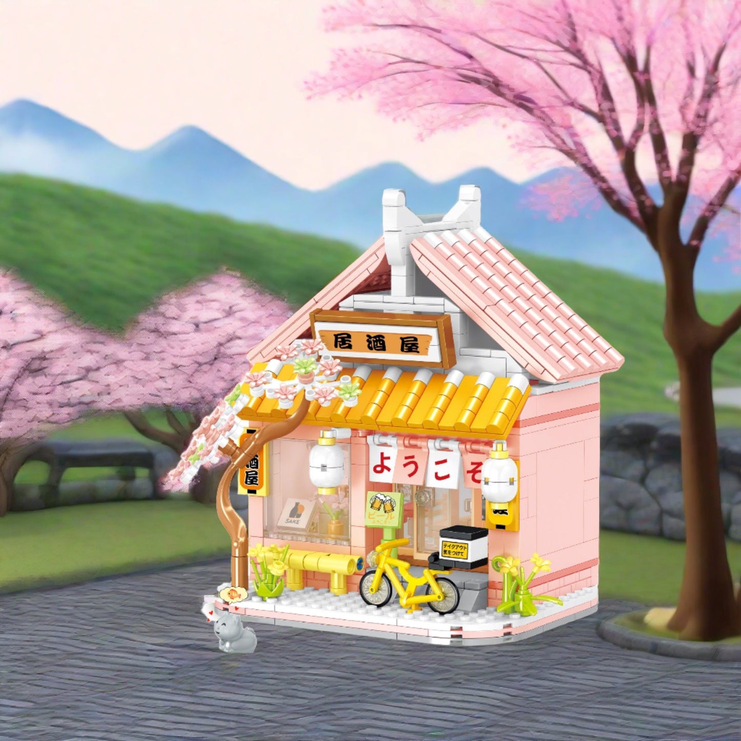 kawaiies-softtoys-plushies-kawaii-plush-Izakaya and Chashitsu Sakura Micro Building Blocks Build it