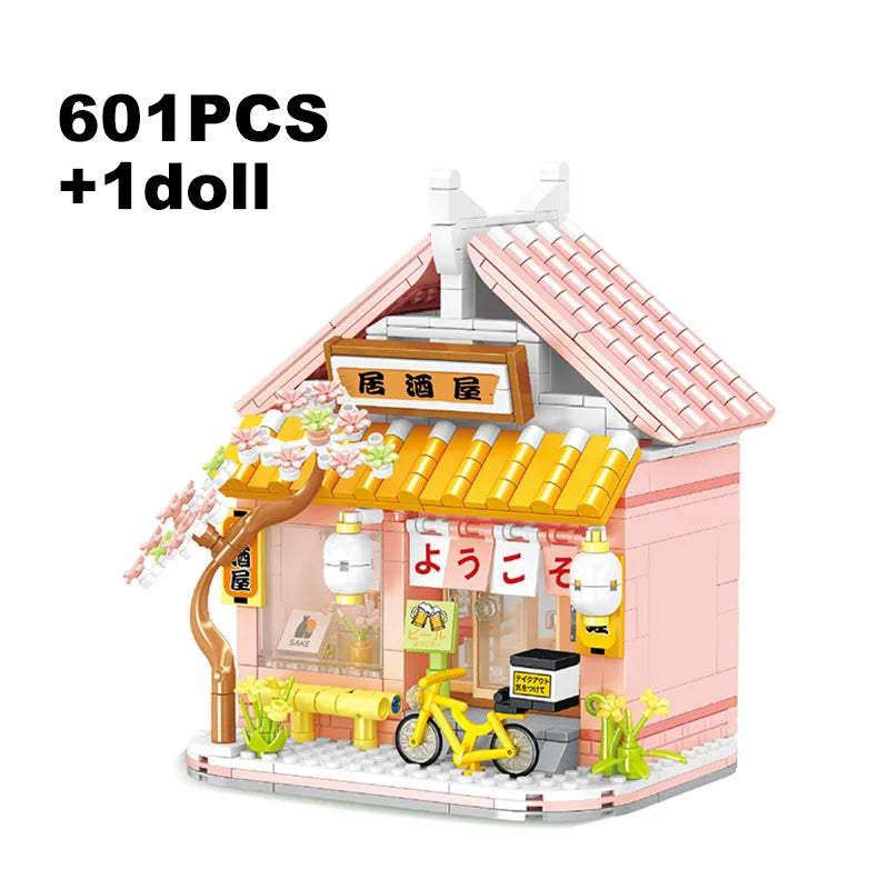 kawaiies-softtoys-plushies-kawaii-plush-Izakaya and Chashitsu Sakura Micro Building Blocks Build it Izakaya Without Box