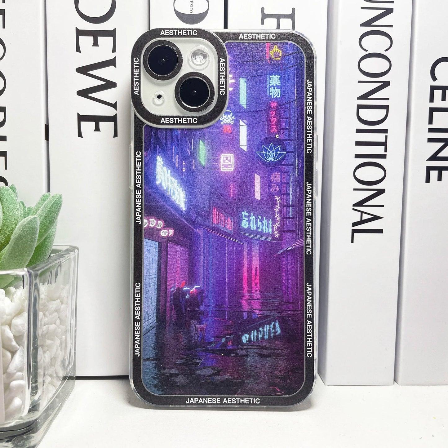 kawaiies-softtoys-plushies-kawaii-plush-Japanese Aesthetic Tokyo Neon Lights Purple Hues iPhone Case Accessories Alleyway iPhone X XS