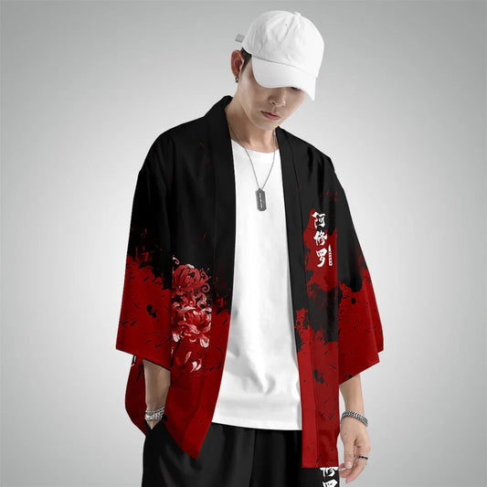 kawaiies-softtoys-plushies-kawaii-plush-Japanese Anime Asura Blades Men Two-Piece Kimono Yukata Top & Pants Sets Kimono