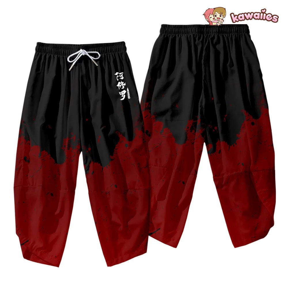 kawaiies-softtoys-plushies-kawaii-plush-Japanese Anime Asura Blades Men Two-Piece Kimono Yukata Top & Pants Sets Kimono Trouser S