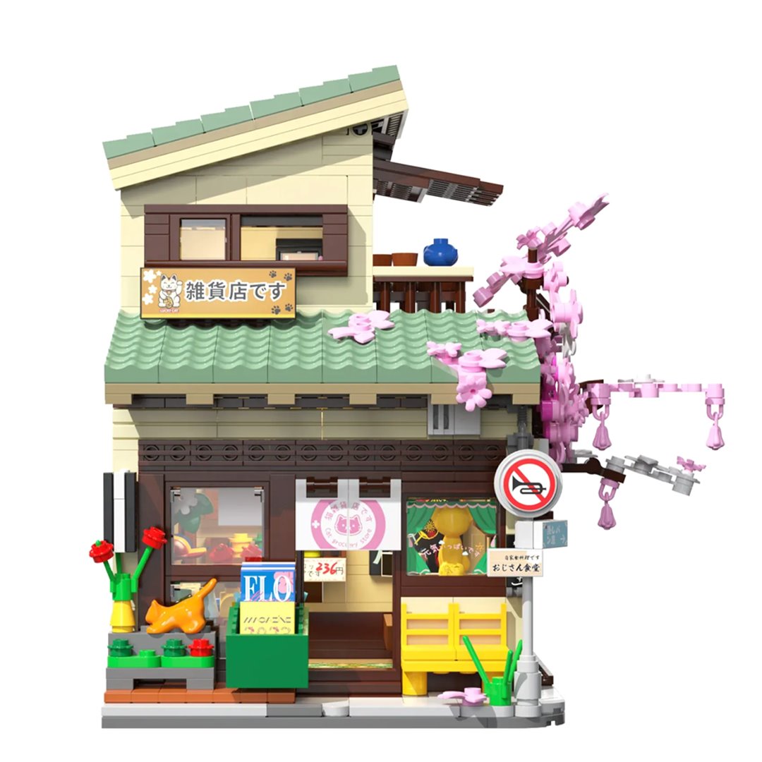 kawaiies-softtoys-plushies-kawaii-plush-Japanese Grocery Sakura Tree Shop Building Set Build it