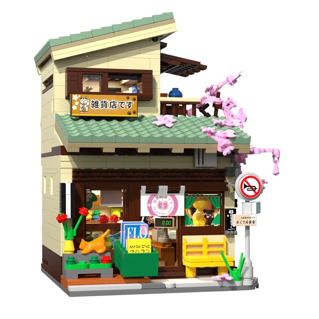 kawaiies-softtoys-plushies-kawaii-plush-Japanese Grocery Sakura Tree Shop Building Set Build it