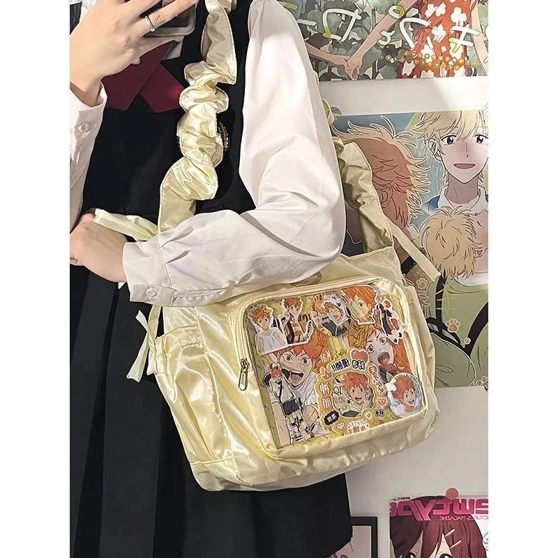 kawaiies-softtoys-plushies-kawaii-plush-Japanese Satin Handbag with Ruffled Shoulder Straps Bags